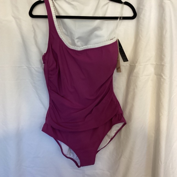 Gottex Collection One Shoulder One Piece  (Size 16) ( Rose Burgundy ) - Picture 9 of 9